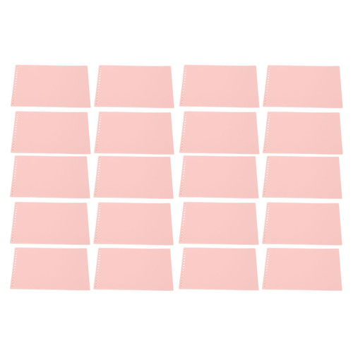 20Pcs A5 15 Holes Transverse Type PP Loose Leaf Cover Detachable Waterproof Comfortable Handle Feeling for Office Blush Pink
