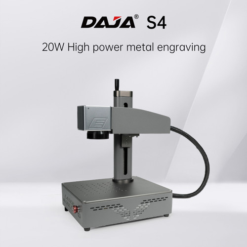 DAJA S4 Laser Engraver 20W Clndustrial Grade Laser Carving Machine with 20x20cm Engrave Area 10000mm/s Speed Engraving All-Metals Copper Stainless Steel Jewelry for Home DIY Industrial Batch Production
