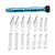 14PCS Wood Carving Knife Manual Sharpener Rubber Stamp Knives Carving Tools Set (Blue)