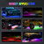 LED Rock Lights 8pcs Multicolor LED Lights Brightness Adjustment Waterproof with APP BT Sync with Music Function for SUV ATV UTV