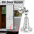 1 Pair RV Door Holder Stainless Steel Silent Hydraulic Spring Shock Absorbent Door Stopper for Motorhome Trailers Camper Silver