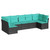 vidaXL 7 Piece Patio Sofa Set with Cushions Black Poly Rattan