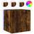 vidaXL TV Wall Cabinet with LED Lights Smoked Oak 40.5x35x40 cm