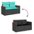 vidaXL 4 Piece Garden Sofa Set with Cushions Black Poly Rattan