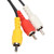 Mini DIN 9 Pin to 3 RCA Cable Male to Male Nickel Plated Sound Video Composite Cord for TV AV Receiver Monitor 5.9ft