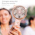 Handheld Fan Portable Rechargeable Quiet Mini Fan  Desk Fan with Base Colorful Light for Summer Indoor Outdoor Activities