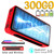 30000mAh Power Bank Portable Solar Wireless Charger External Battery With Led Light High Capacity Waterproof Drop Proof Outdoor Power Bank