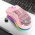 2.4G Wireless Gaming Mouse Rechargeable Mouse with RGB Light Effect 3 Adjustable movement speed Hollowed-out Honeycomb Design Pink