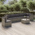 vidaXL 8 Piece Patio Lounge Set with Cushions Gray Poly Rattan