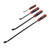 4Pcs Angled Tip Pry Bar Set 8in 12in 18in 24in 60HRC Reinforced 30° Curved Car Tire Repair Pry Bar Kit