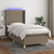 vidaXL Box Spring Bed with Mattress&LED Taupe 90x200 cm Fabric