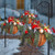 Merry Christmas Decoration Hanging Basket with Garland Christmas Ornament Courtyard Balcony Decoration