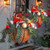 Merry Christmas Decoration Hanging Basket with Garland Christmas Ornament Courtyard Balcony Decoration