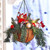 Merry Christmas Decoration Hanging Basket with Garland Christmas Ornament Courtyard Balcony Decoration