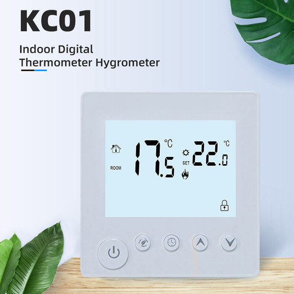 Temperature Controller LCD Backlight Display Week Time Indoor Temperature Display Target Temperature Setting Manual Timing Energy Saving Modes