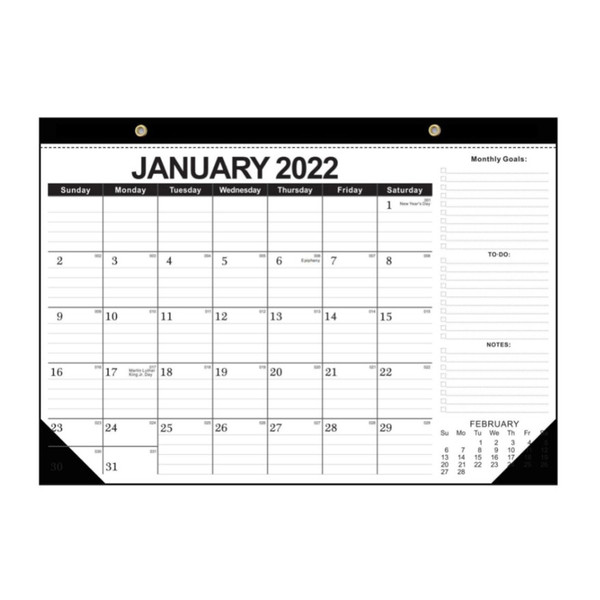 2022 English Classic Calendar 18 Months Monthly List Notes Planner Calendar Wall Decor for Home Office