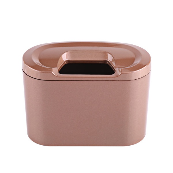 Portable Auto Car Trash Can Rubbish Waste Garbage Dust Box Bin Storage Holder Interior Golden