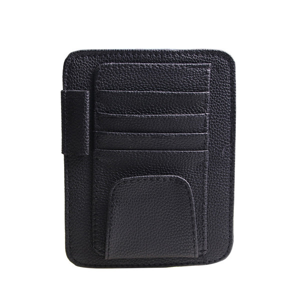 Car Sun Visor Card Storage Clip PU Leather Auto Viewfinder Organizer Car Accessories