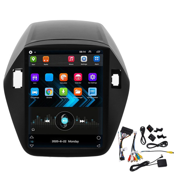 9.7in Vertical MP5 Player 1DIN Touchscreen WiFi Navigation for Android 9.1 Fit for Hyundai Ix35 Tucson 2010‑2015