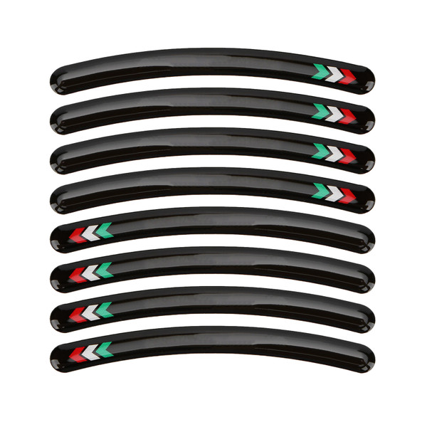 8PCS Wheel Rim Stickers Waterproof Reflective Tire Decoration for Kawasaki Racing CarType 4