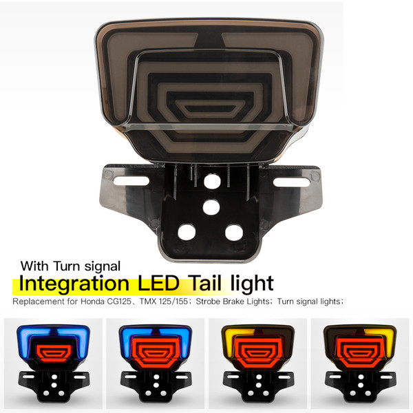 Motorcycle Tail Light Integrated Strobe Brake Lights With Dynamic Scanning Breathing Function Replacement for HONDA TMX125/155 CG125