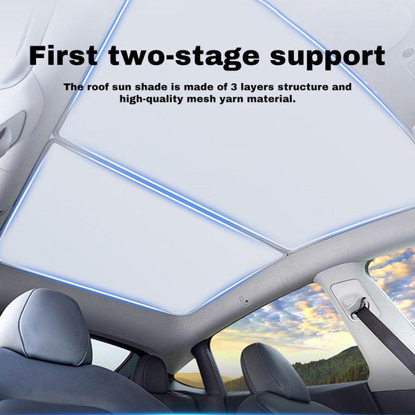 Sun Shade Roof for Model Y Foldable Heat Insulation Roof for Model 3 Panoramic Window Sunshades Accessories