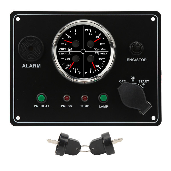 Car Center Console Dashboard Panel Oil Level Oil Pressure Water Temperature Voltage 4 in 1 Multi Pointer Combination Meter