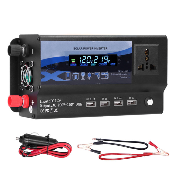 Xuyuan 4000w Car Inverter with LED Color Ambient Light 4 USB Charger Vehicle Power Converter12V