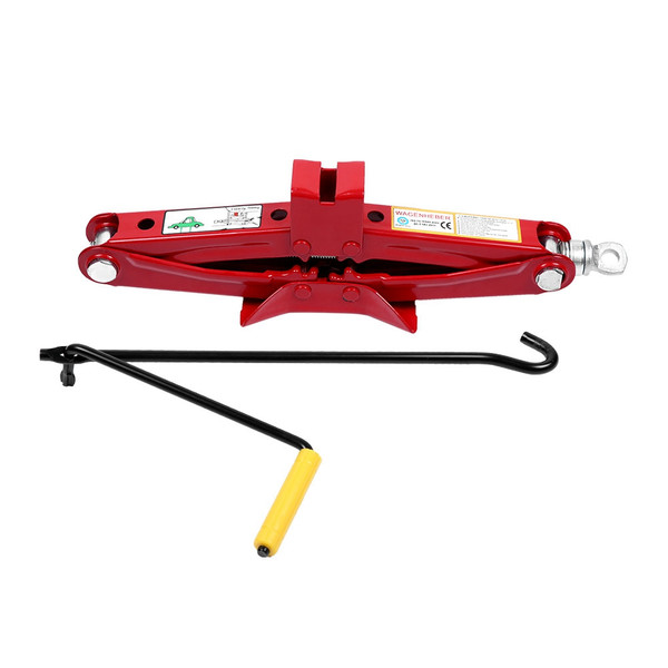 1 T Ton Tonne Scissor Jack Lift Wind Up for Car Van Garage Home Emergency Tool Red