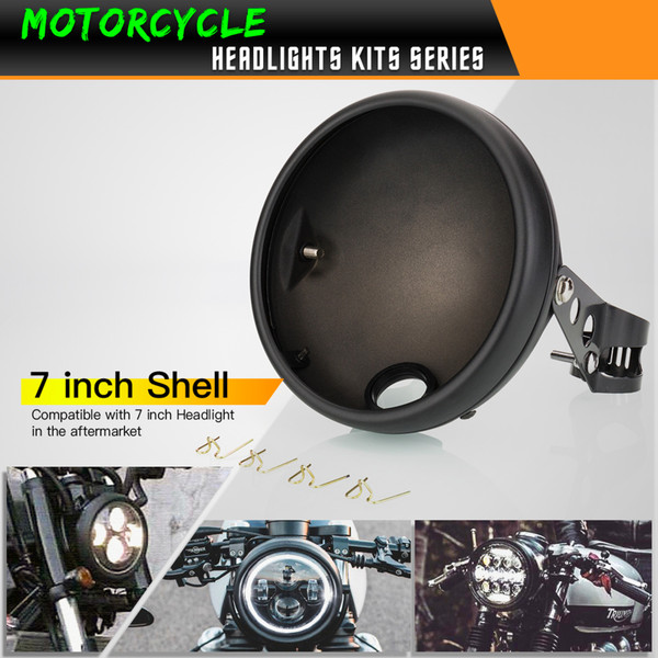 7 Inch Headlight Housing Bracket+Headlight Cover Universal Headlamp Shell 27mm to 38mm Front Shock Absorber Easy Install