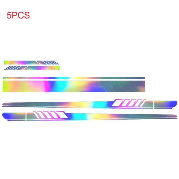 5 Pieces  Reflective Stripe Vinyl Car Side Sticker Auto Body Racing Sports Decals Universal Car Truck DIY Decal Stripe Vinyl Stickers Decoration