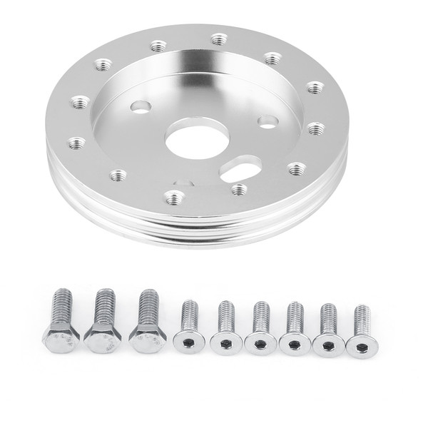 Aluminum Silver 0.5 Inch 6 Hole Car Steering Wheel Hub Adapter Boss Kit