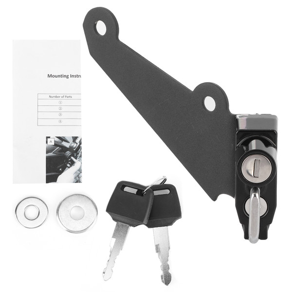 Motorcycle Helmet Lock Kit with 2 Keys Mounting Gasket Fit for Kawasaki Z1000/Ninja 1000