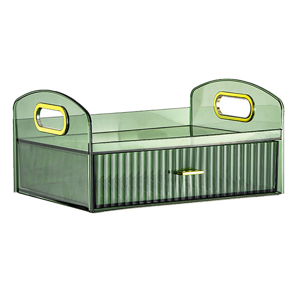 Makeup Organizer Dust Proof Plastic Space Saving Multifunctional with Drawers Cosmetic Display Cases for Desktop