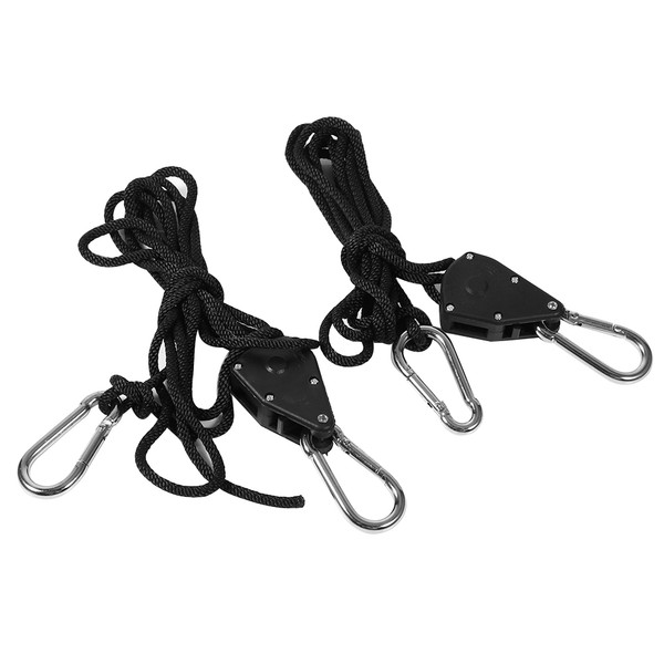 2Pcs 150LB 1/8’’ Practical Rope Ratchet Yoyo Hangers for Led Grow Light Tent Lamp