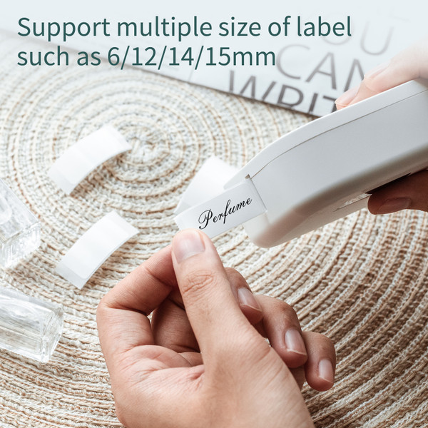 AIMO Q30 Label Maker Machine Mini Pocket Thermal Label Printer All in One BT Connect Adhesive Tag DIY Date Journal Study Sticker Labeling Machine with 1pc Label Roll Compatible with iOS Android for Retail Store Home & Office Organization