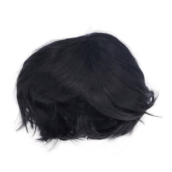 Men Cosplay Wig Synthetic Hair Cosplay Hairpiece Short Cosplay Toupee for Party Cosplay Costumes Daily Life Black