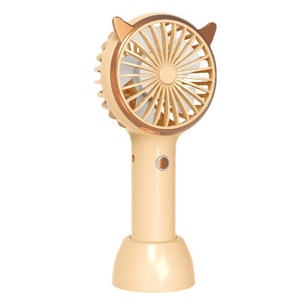 Handheld Fan Portable Rechargeable Quiet Mini Fan  Desk Fan with Base Colorful Light for Summer Indoor Outdoor Activities