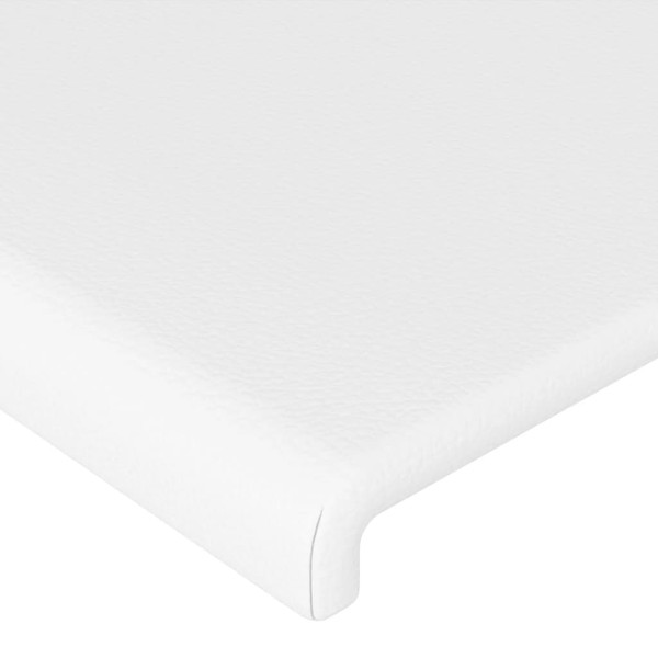 VidaXL Čelo postele biele 147x16x118/128 cm umelá koža