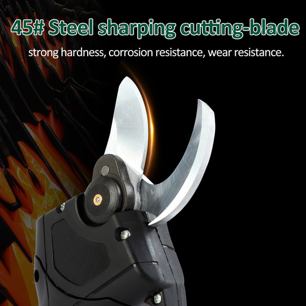 Electric Pruning Shears Cordless Power Pruner for Gardening 30mm Cutting Diameter with 2pcs 1500mah*5 Rechargeable Batteries