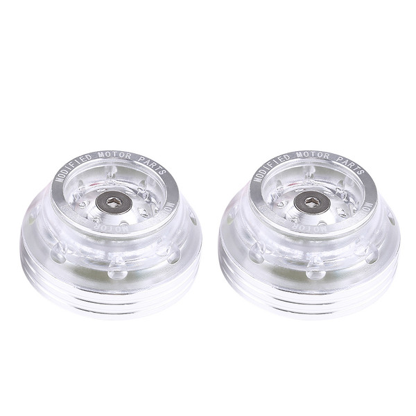 1 Pair Light Flashing LED Motorcycle Front Fork Frame Sliders Falling Crash Protector Silver