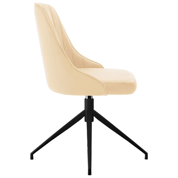 vidaXL Chaises à manger lot de 2 Crème Velours