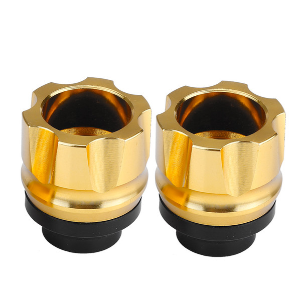 2 Pieces Universal Aluminum Alloy CNC Motorcycle Front Fork Anti Collision Slider (Gold)