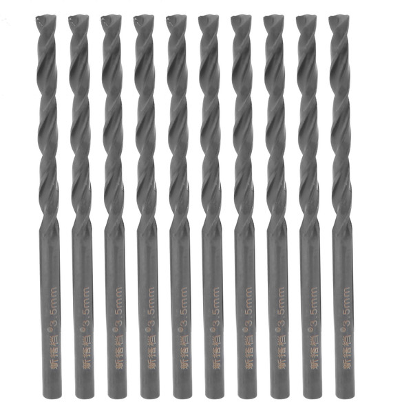 10PCS High Speed Steel Cobalt Drill Bit Set HSS Straight Shank Twisted Drill Bit (3.5 Diameter)