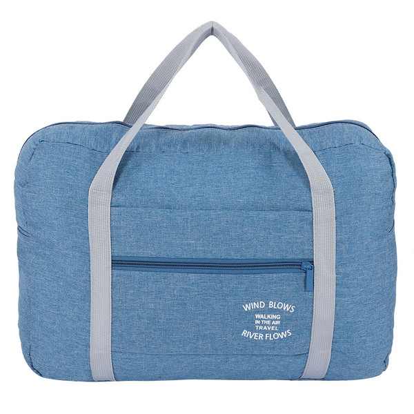 Travel Foldable Storage Carry Luggage Tote Bag (Blue)