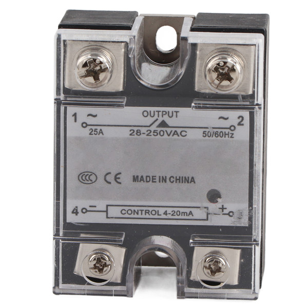 Solid State Relay SSR 4‑20mA Input to 28‑250V AC Output Stepless Control Voltage Regulator