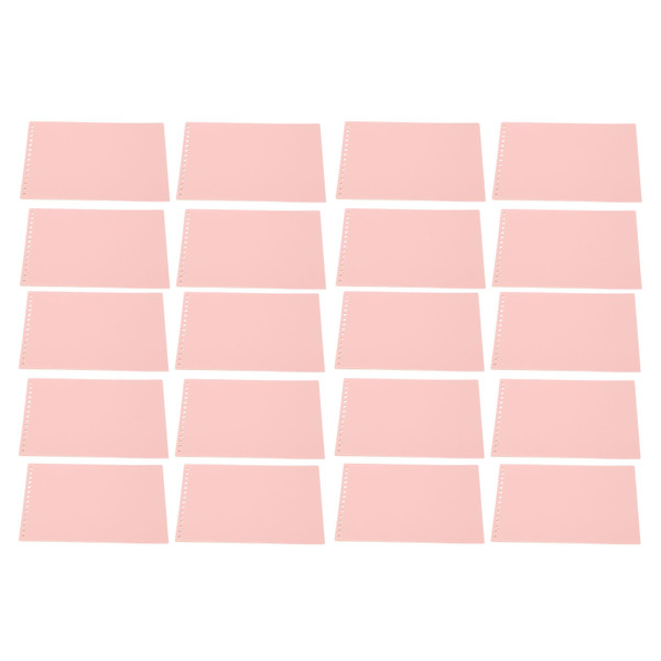 20Pcs A5 15 Holes Transverse Type PP Loose Leaf Cover Detachable Waterproof Comfortable Handle Feeling for Office Blush Pink
