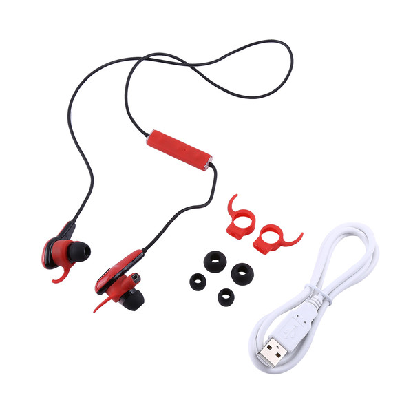 Sport Pulse Earphones Wireless Bluetooth Stereo Headset Built-In Heart Rate Monitor Red