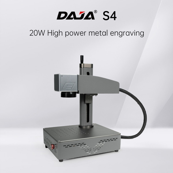 DAJA S4 Laser Engraver 20W Clndustrial Grade Laser Carving Machine with 20x20cm Engrave Area 10000mm/s Speed Engraving All-Metals Copper Stainless Steel Jewelry for Home DIY Industrial Batch Production