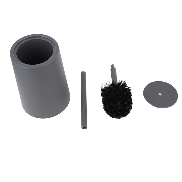 Long Handle Plastic Toilet Brush with Holder Bathroom Brush Cleaning Tool for Home Hotel Gray